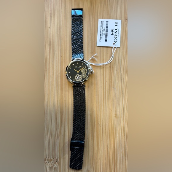 Coach Park Carnation Watch With 34mm Black Face & Black MeshBracelet - Picture 3 of 6